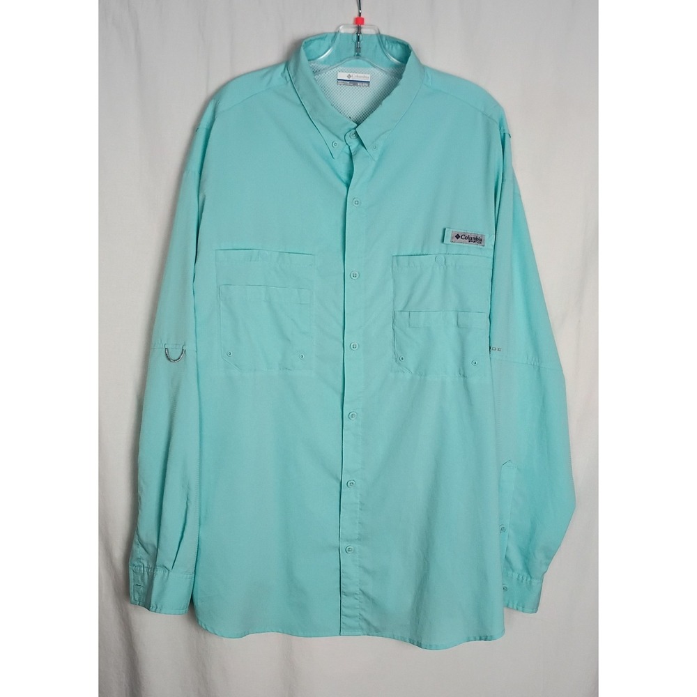 Columbia PFG Men's Long Sleeve Fishing Shirt Omni-Shade Vented Green XXL